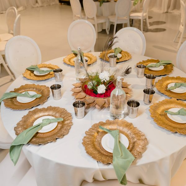Tables set for a reception